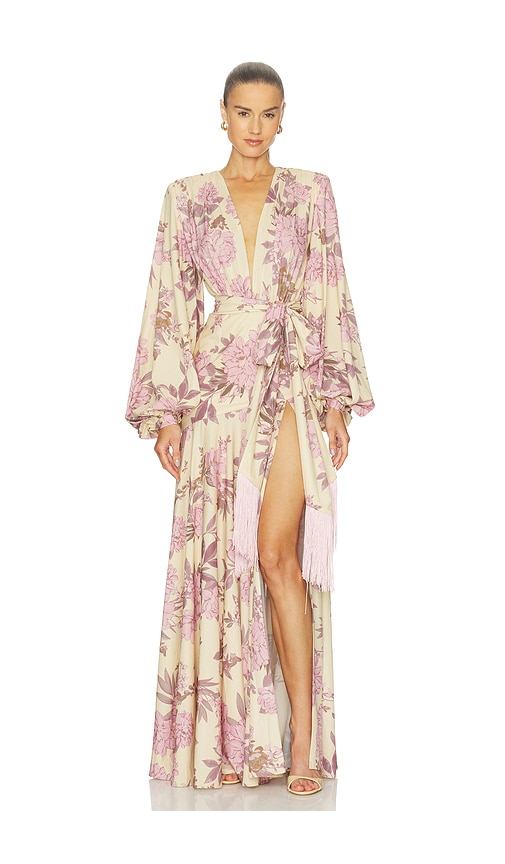 Bronx And Banco Magnolia Carmen Gown In Multi