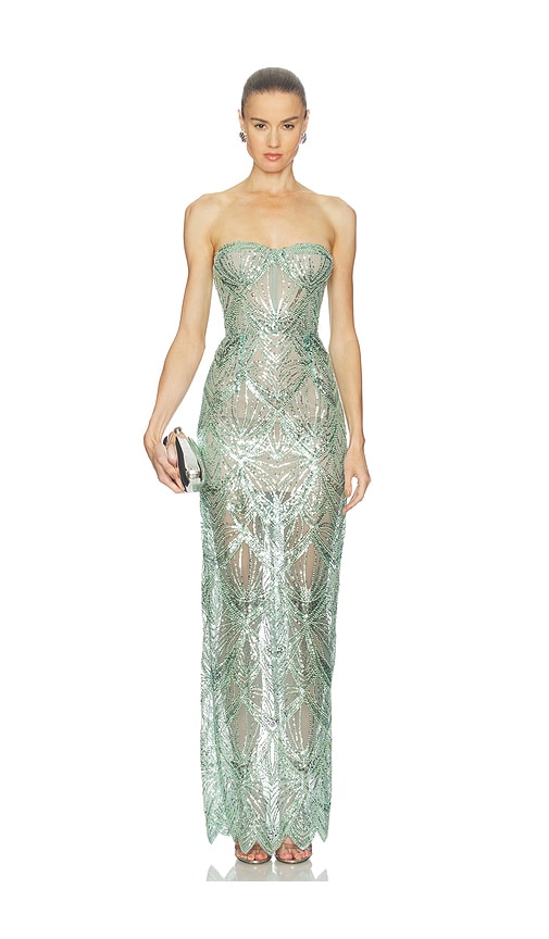 Bronx And Banco Giselle Maxi Dress In Green