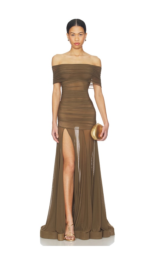 Bronx Banco Dakar Off Shoulder Sheer Maxi Dress | Thumbnail 4