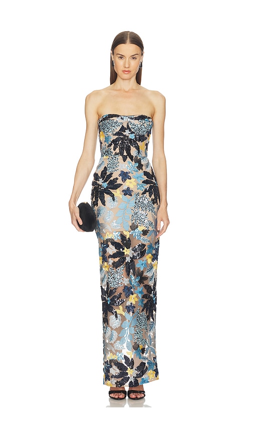 Bronx and Banco Dahlia Strapless Maxi Dress