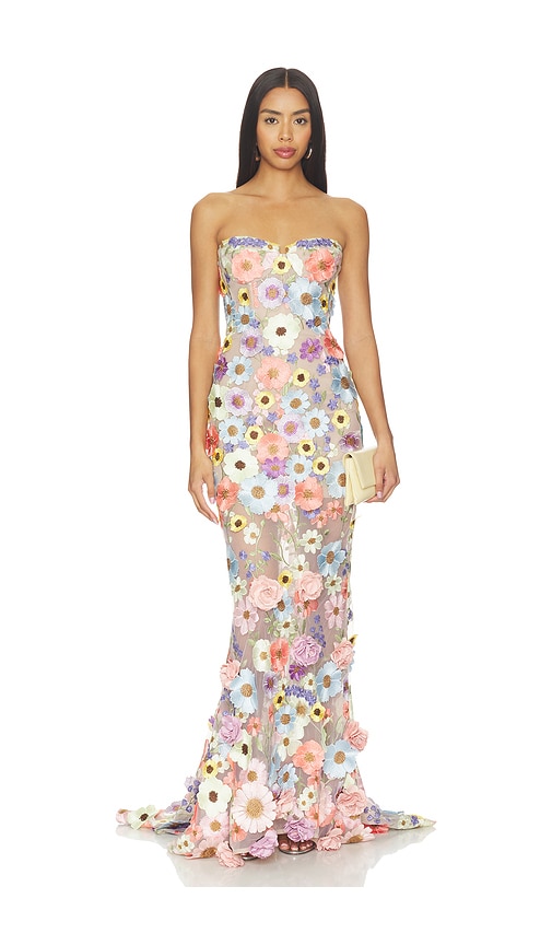 Bronx Banco Jasmine Floral Strapless Gown | Thumbnail 5