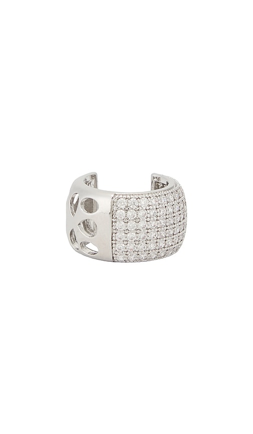 Bronx And Banco Crystal Dome Ear Cuff Small In Metallic