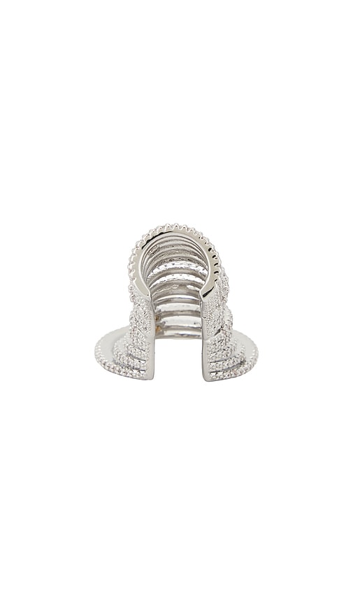  Bronx And Banco Ohrklemme Mit Kristallspirale In Metallic Silver. 