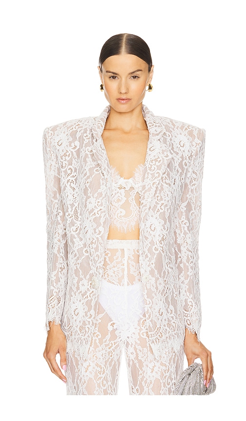 Bronx And Banco Capri Blanc Lace Blazer In White