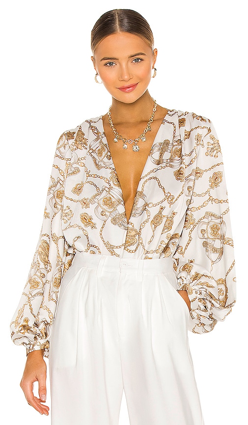 Bronx and Banco Chain Blouse in White | REVOLVE