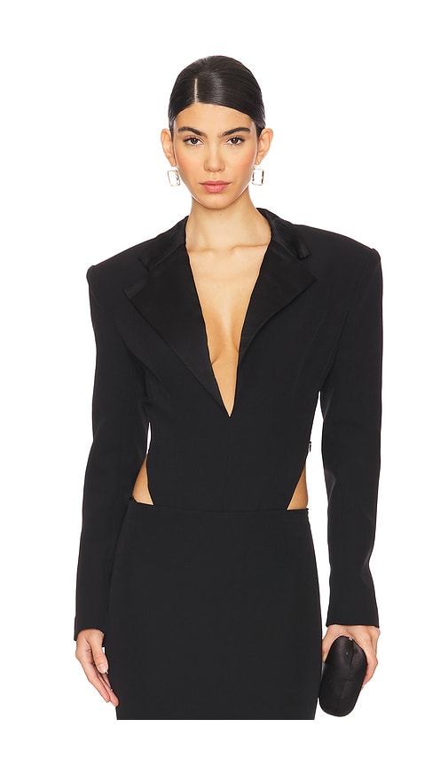 Shop Bronx And Banco Luisa Blazer Bodysuit In Black