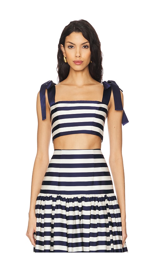 Bronx And Banco Quinn Striped Top In Navy