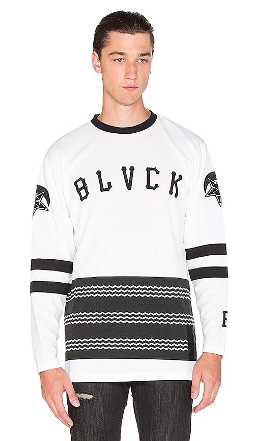 white and black hockey jersey