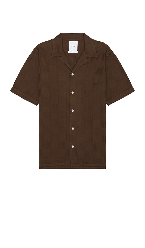 Shop Btfl Studio Checkered Sport Shirt In 巧克力色