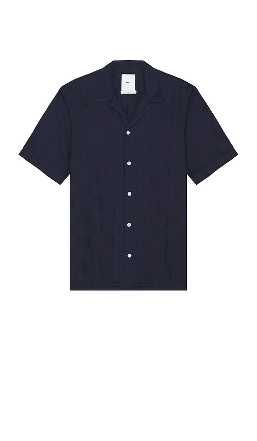 Shop Btfl Studio Checkered Sport Shirt In 靛蓝