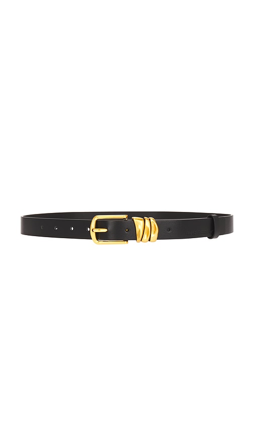 Shop Black Suede Studio Boyfriend Belt In Black & Gold