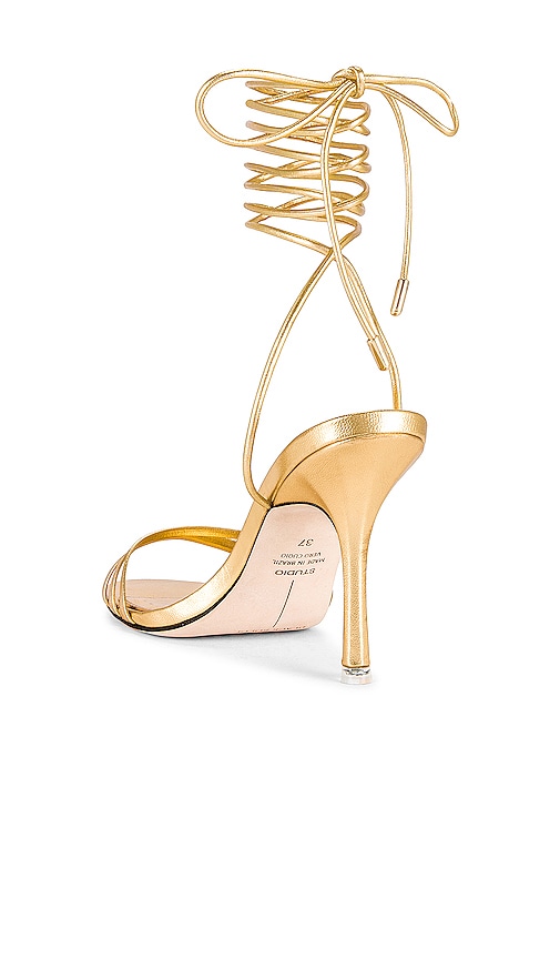  Black Suede Studio Sandaletten Leandra In Metallic Gold. Größe 6. Also In 6.5, 5.5. 