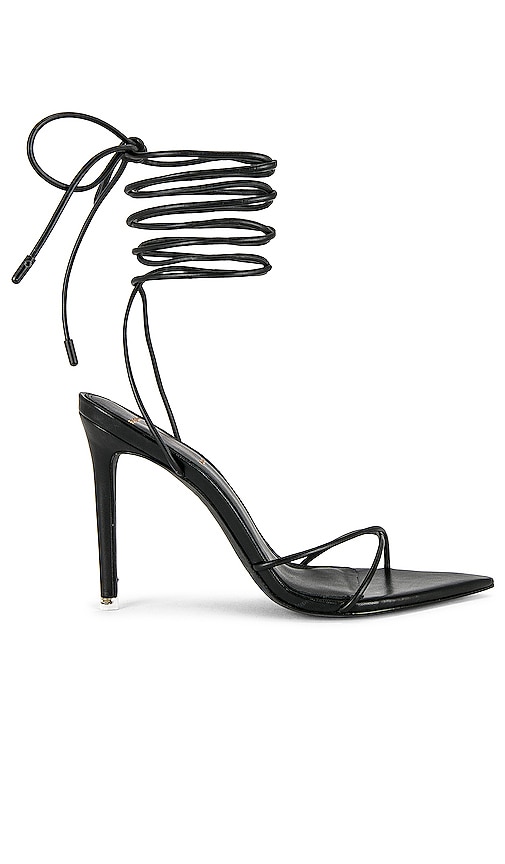 BLACK SUEDE STUDIO TALIA HEELED SANDAL