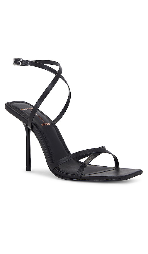Shop Black Suede Studio Gemma Heel Sandal In Black Nappa
