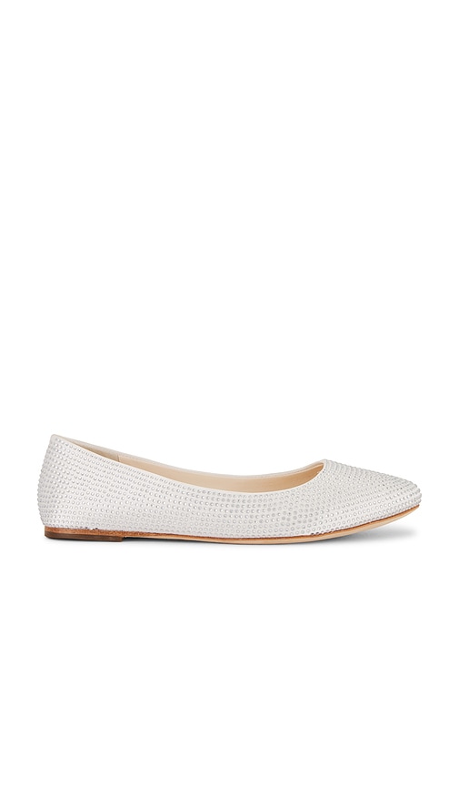 Shop Black Suede Studio Ballet Flat In White