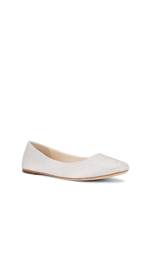 Shop Black Suede Studio Ballet Flat In White