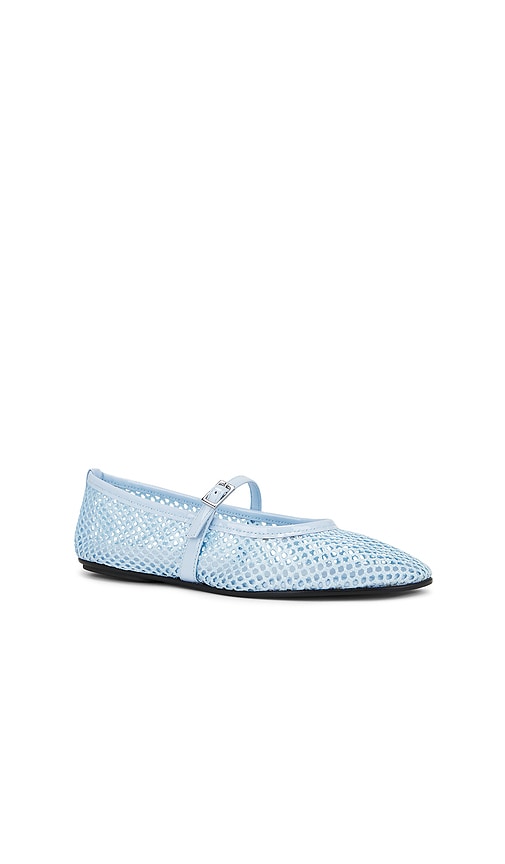 Black Suede Studio Mika Flat In Baby Blue