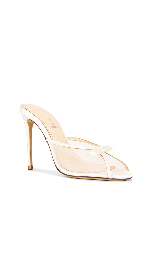 Black Suede Studio Sammie 100 Mule In White