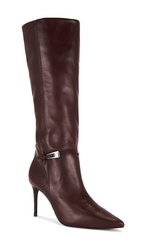 Black Suede Studio Elodie 100 Boot In Burgundy