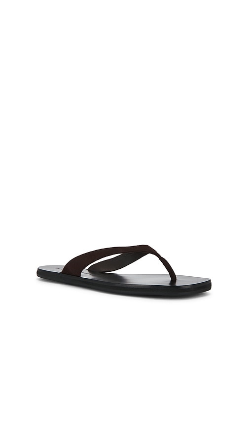 Black Suede Studio Bae Flip Flop Sandal In Brown