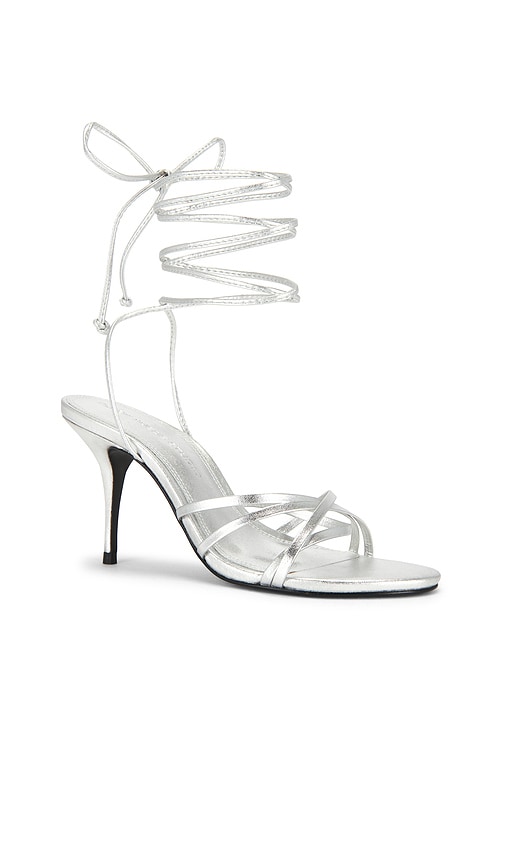  Black Suede Studio Tally 80 Sandal In Metallic Silver, Grey. Taglia 36. Also In 37, 37.5, 38, 39. 