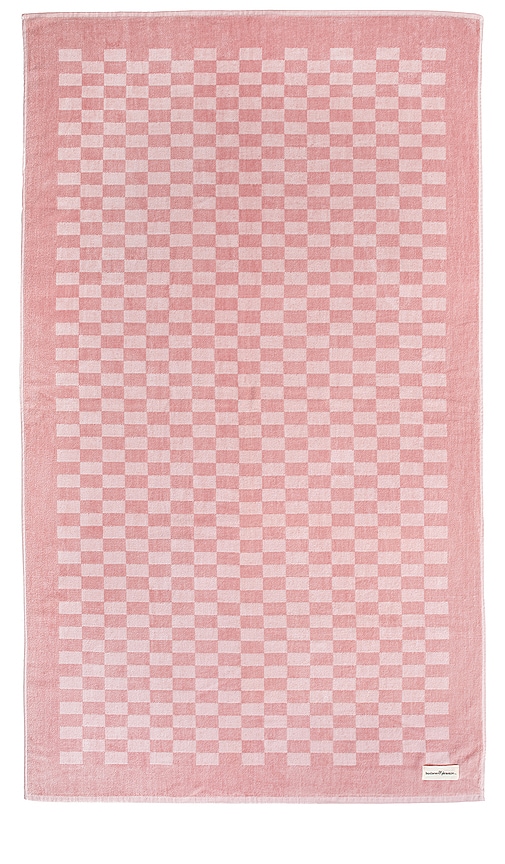 business & pleasure co. The Beach Towel in Dusty Pink Checker