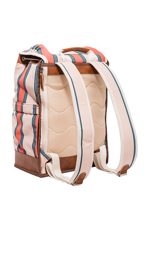 Shop Business & Pleasure Backpack Cooler In Bistro Dusty Pink Stripe