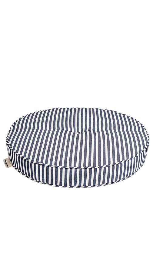 Business & Pleasure Circular Pillow In Laurens Navy Stripe