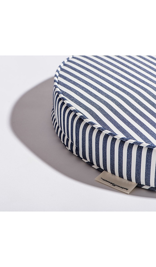 Business & Pleasure Circular Pillow In Laurens Navy Stripe