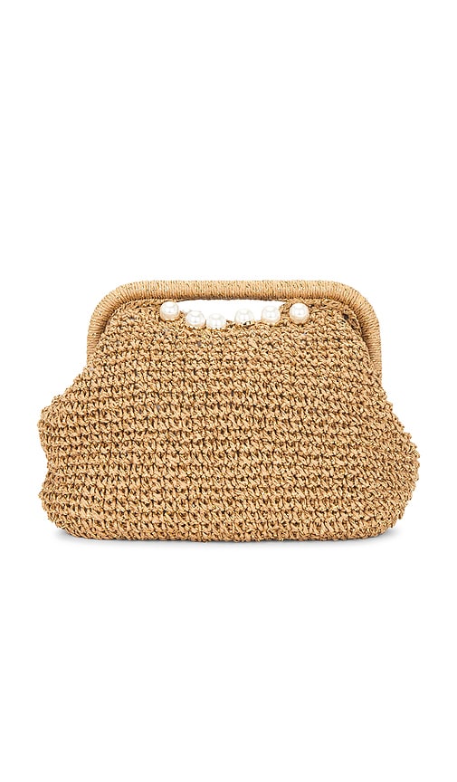 Btb Los Angeles Karen Pearl Clutch In Gold