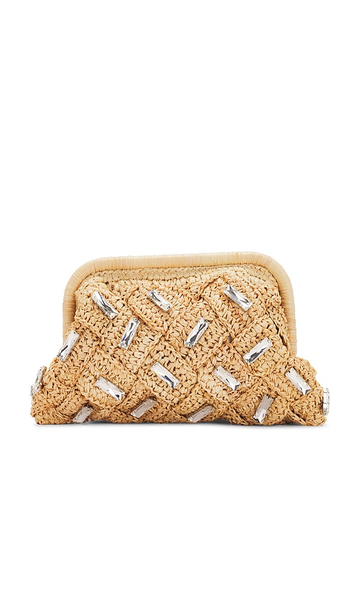 BTB Los Angeles Gigi Crystal Clutch in Natural