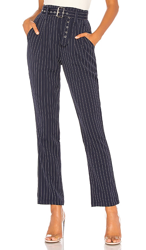 by the way. Sami Belted Trousers in Navy Pinstripe | REVOLVE