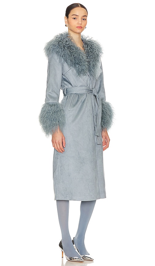 Shop Bubish Gigi Coat In Denim Blue