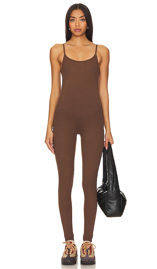 Shop Bumpsuit Rib Maternity Unitard In Brown