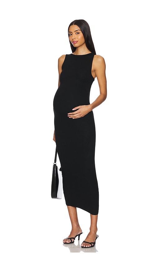 Soft Rib Boat Neck Midi Dress