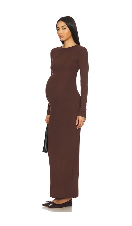 Bumpsuit Soft Rib Maxi Dress In Brown