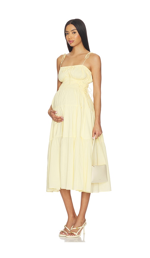 BUMPSUIT ROBE BAIN DE SOLEIL SHIRRED en Yellow. Taille XS. Also en L, XL.