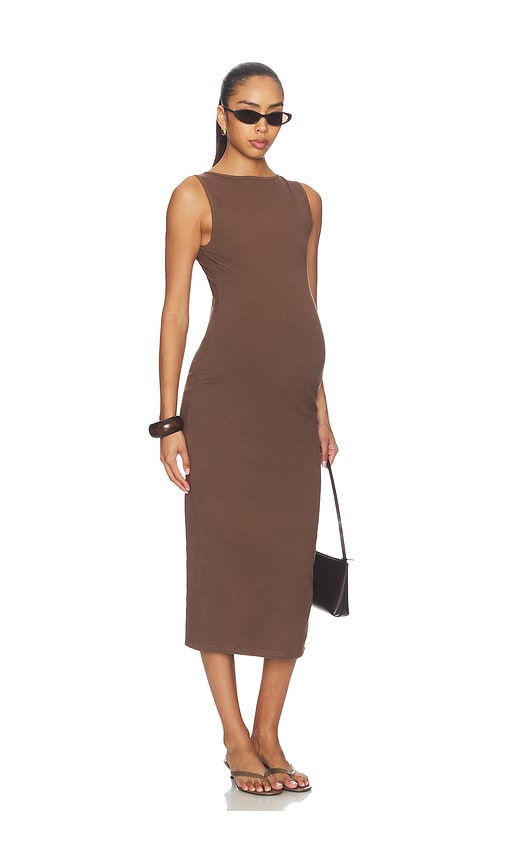 BUMPSUIT Sculpting Rib Boat Neck Midi Dress