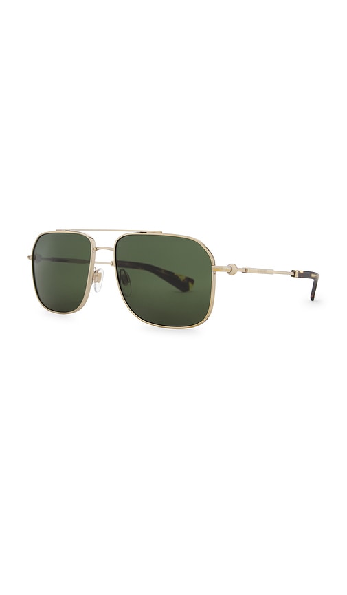 Shop Burberry Rectangle Sunglasses In Metallic Gold