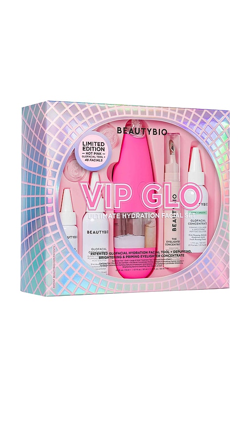 BeautyBio x REVOLVE Desert Detox Glofacial Hydration Facial & Glow Set in Pink.