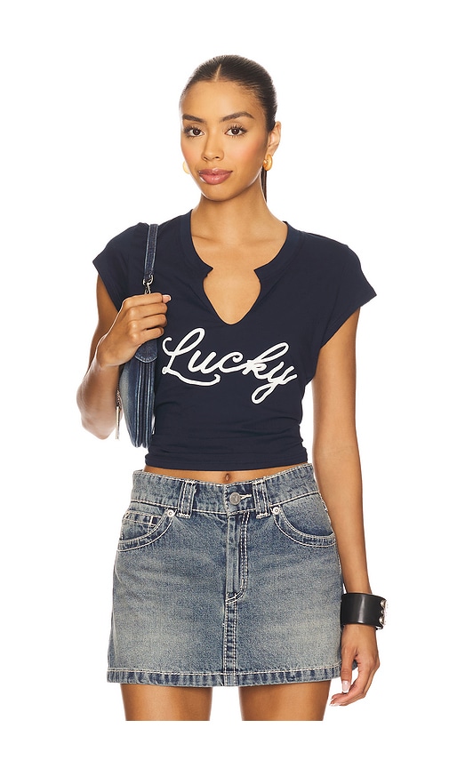 x REVOLVE Lucky Tee in Navy. - size S (also in L, M, XS)