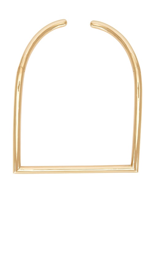 Bevza Square Necklace in Metallic Gold.