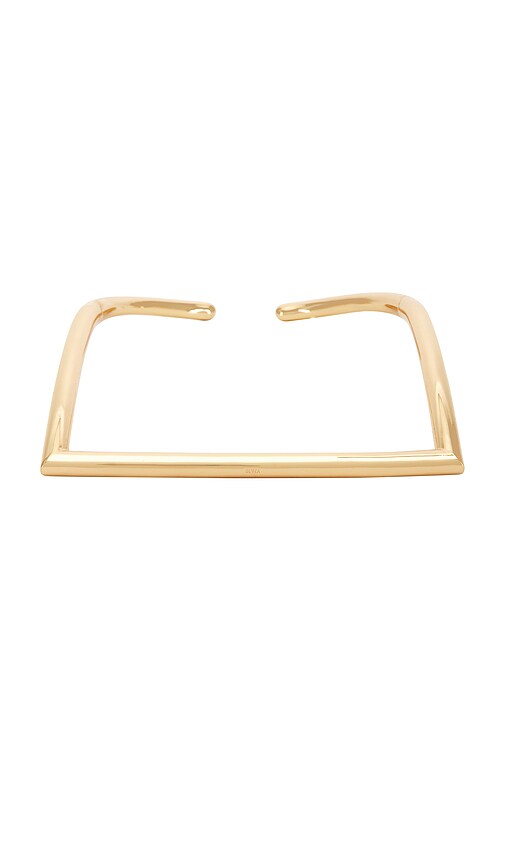  Bevza Square Necklace In Metallic Gold. 