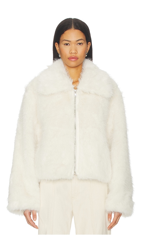 By.dyln Kallie Faux Fur Jacket In White