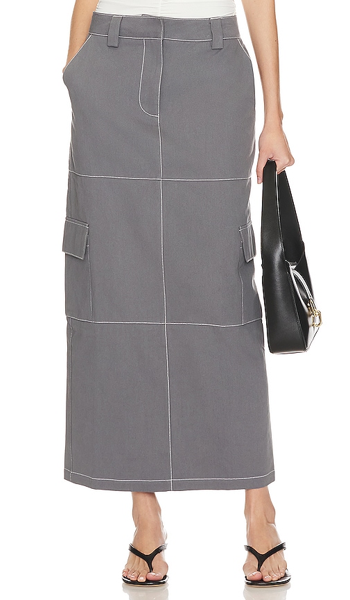 By.dyln Laikon Cargo Maxi Skirt In Grey