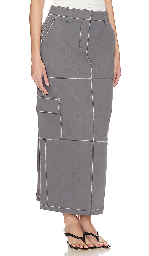 Shop By.dyln Laikon Cargo Maxi Skirt In Grey