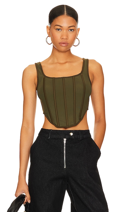 Shop By.dyln Clyde Corset In Khaki