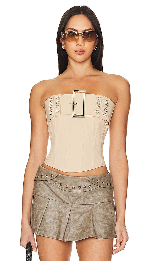 BY.DYLN Kayla Buckle Corset Top