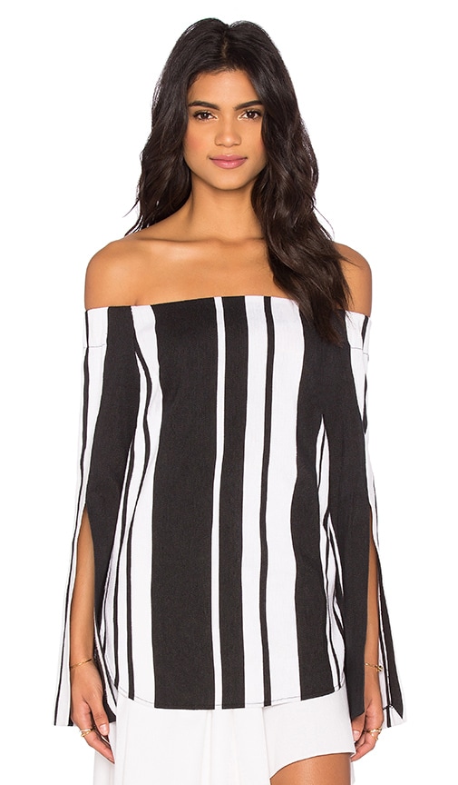 By Johnny Veritgo Cape Stripe Top in Black & White