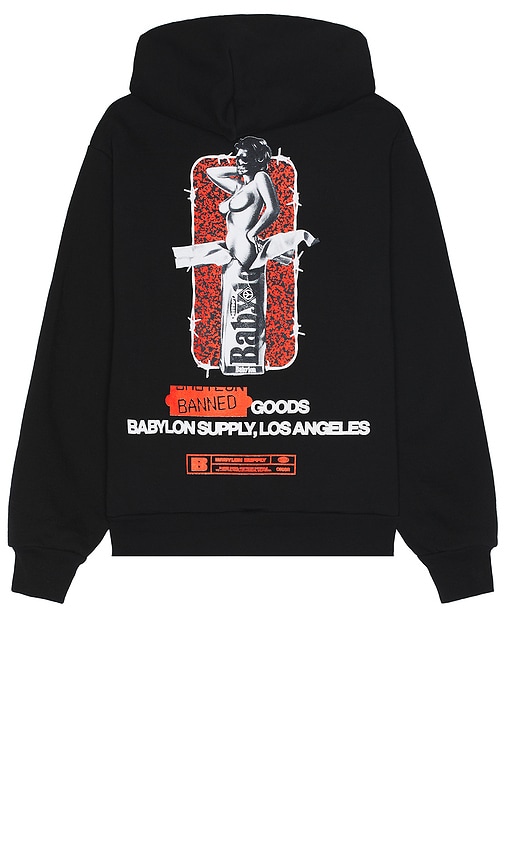 Shop Babylon Banned Goods Hoodie In 黑色